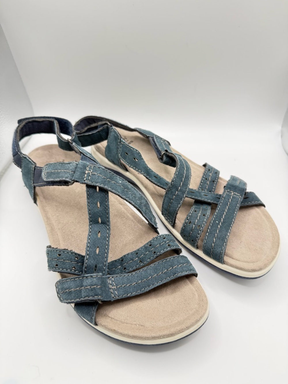 Earth Origins Women's Sammie Sport Sandal Blue Size 10 W Leather Upper Outdoor - Picture 3 of 10